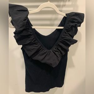 Anthropologie ruffle tank top size small